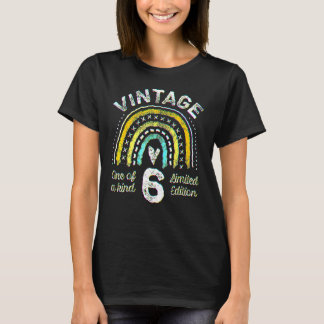 6 Year Old One Of A Kind Edition Vintage 6th Birth T-Shirt