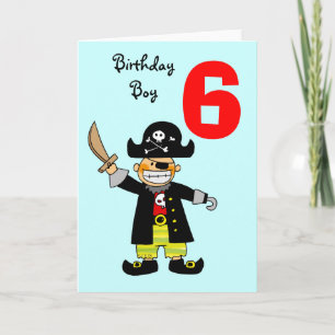 6 year old pirate boy card
