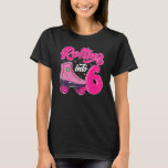 6 Year Old Roller Skates Rolling Into 6 Retro 6th  T-Shirt
