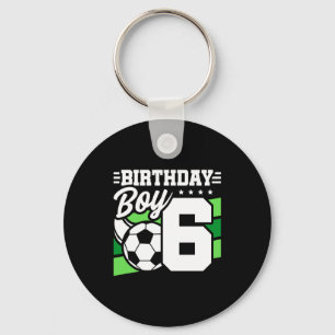 6 Year Old Soccer Football Party 6th Birthday Boy Keychain