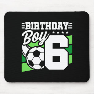 6 Year Old Soccer Football Party 6th Birthday Boy  Mouse Pad