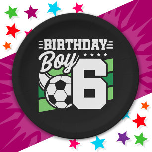 6 Year Old Soccer Football Party 6th Birthday Boy Paper Plates