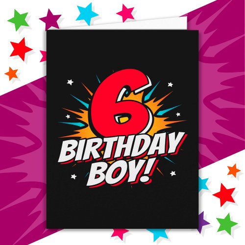 6 Year Old Superhero Birthday Boy 6th Birthday Card