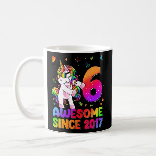 6 Year Old Unicorn Flossing 6th Birthday Girl Unic Coffee Mug