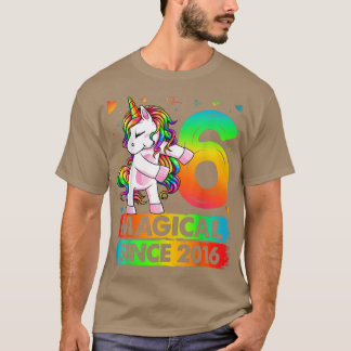 6 Year Old Unicorn Flossing 6th Birthday Girl Unic T-Shirt