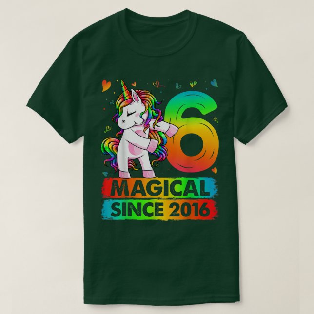 6 Year Old Unicorn Flossing 6th Birthday Girl Unic T-Shirt (Design Front)