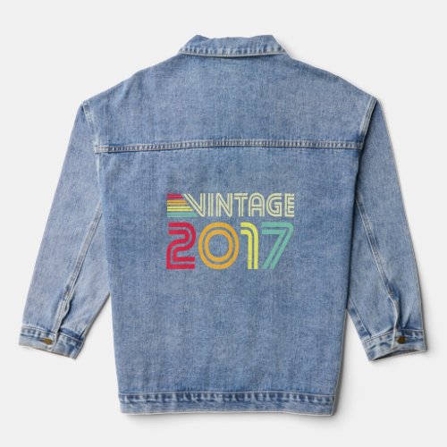 6 Year Old Vintage 2017 6th Birthday Boy 6  Denim Jacket