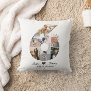 6 Year Wedding Anniversary Throw Pillow