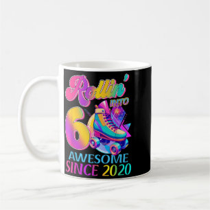 6 Years Awesome Since 2020 Hockey Theme Birthday 1 Coffee Mug