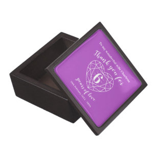 6 years of love purple amethyst custom thank you gift box