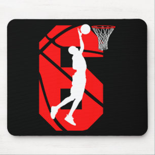 6 years Old 6th Birthday Boy Basketball lovers Mouse Pad