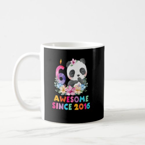 6 Years Old 6th Birthday Panda Unicorn Girl Party  Coffee Mug