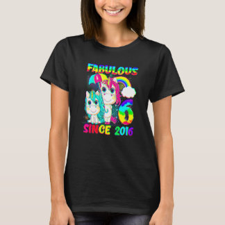 6 Years Old 6th Birthday Unicorn Girl Fabulous Sin T-Shirt