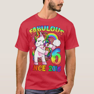 6 Years Old 6th Birthday Unicorn Girl Fabulous Sin T-Shirt
