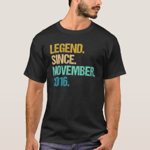 6 Years Old Awesome Since November 2016 6th Birth T-Shirt