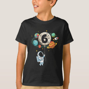 6 Years Old Birthday Boy Astronaut Space 6th Birth T-Shirt