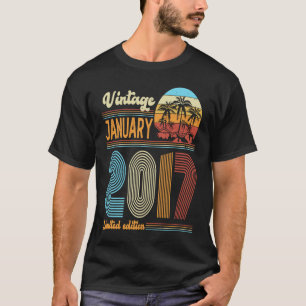 6 Years Old Birthday  Vintage January 2017 Girls B T-Shirt