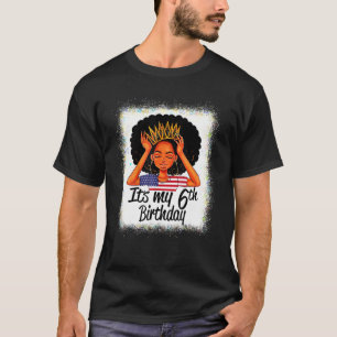 6 Years Old Black Melanin Women Girl It's My 6th B T-Shirt