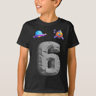 6 Years Old Boy Gifts Astronaut Space 6th Birthday T-Shirt