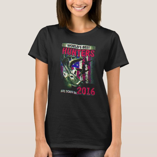 6 Years Old Deer Hunter Born In 2016 6th Birthday  T-Shirt (Front)