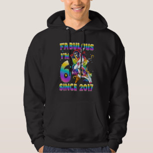 6 Years Old Girls Dabbing Unicorn Pirates 6th Birt Hoodie