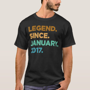 6 Years Old Legend Since January 2017 6th Birthday T-Shirt