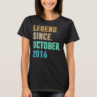 6 Years Old  Legend Since October 2016 6th Birthda T-Shirt