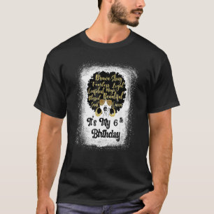 6 Years Old Leopard Melanin Girl It's My Birthday T-Shirt