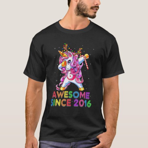 6 Years Old Unicorn Dabbing 6Th Birthday Girl Unic T_Shirt