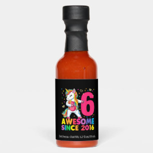 6 Years Old Unicorn Flossing 6th Birthday Girl Uni Hot Sauces