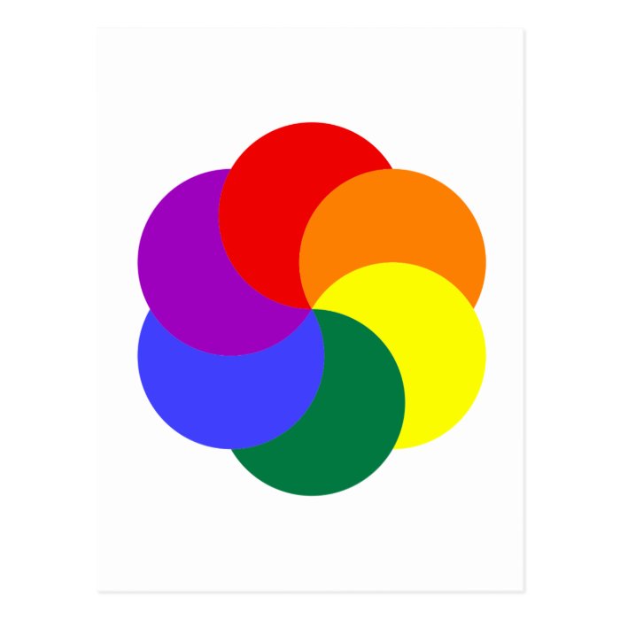 6partialmoonsrainbow COLORFUL GRAPHIC CIRCLE CIRCU Postcards
