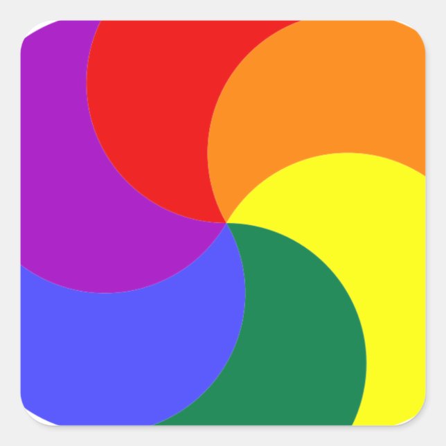 6partialmoonsrainbow COLORFUL GRAPHIC CIRCLE CIRCU Square Sticker (Front)