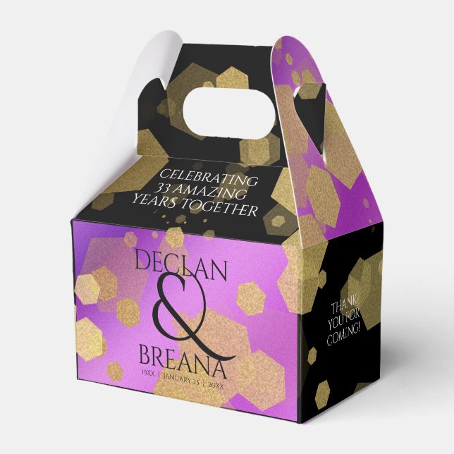 6th 33rd 47th 48th Amethyst Wedding Anniversary Favor Boxes (Front Side)