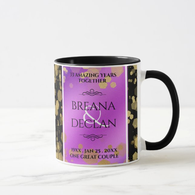 6th 33rd 47th 48th Amethyst Wedding Anniversary Mug (Right)