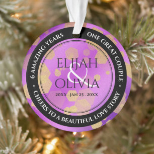 6th 33rd 47th 48th Amethyst Wedding Anniversary Ornament