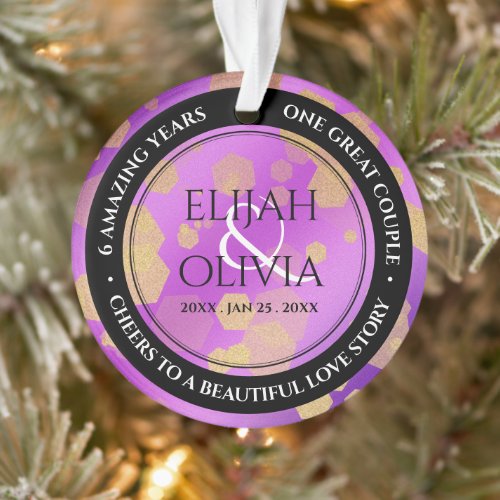 6th 33rd 47th 48th Amethyst Wedding Anniversary Ornament