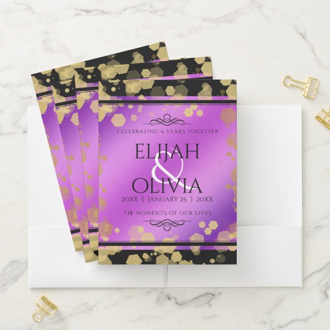 6th 33rd 47th 48th Amethyst Wedding Anniversary Pocket Folder (In Situ)