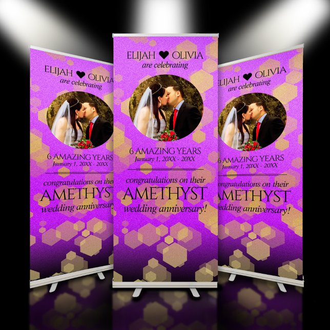 6th 33rd 47th 48th Amethyst Wedding Anniversary Retractable Banner (6th 33rd 47th Amethyst Wedding Anniversary Retractable Banner Cover Photo.)