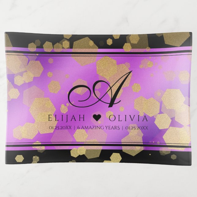 6th 33rd 47th 48th Amethyst Wedding Anniversary Trinket Tray (Front)