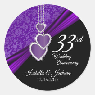 6th / 33rd / 47th Amethyst Wedding Anniversary Classic Round Sticker