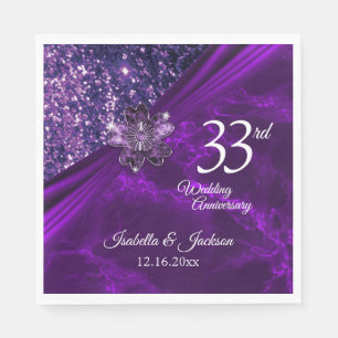 6th / 33rd /47th Amethyst Wedding Anniversary Napkins