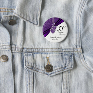 6th / 33rd / 47th Wedding Anniversary Design Pinback Button