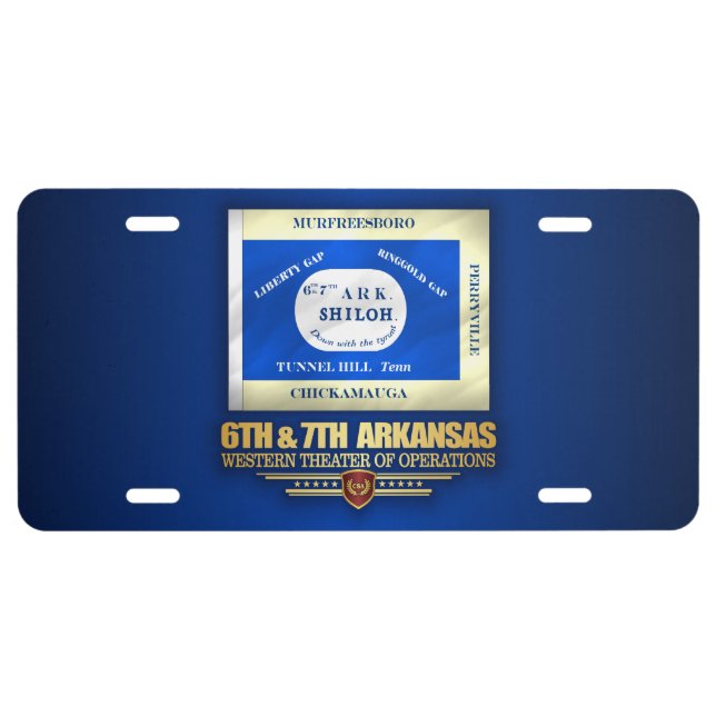 6th & 7th Arkansas Infantry (consolidated) License Plate (Front)