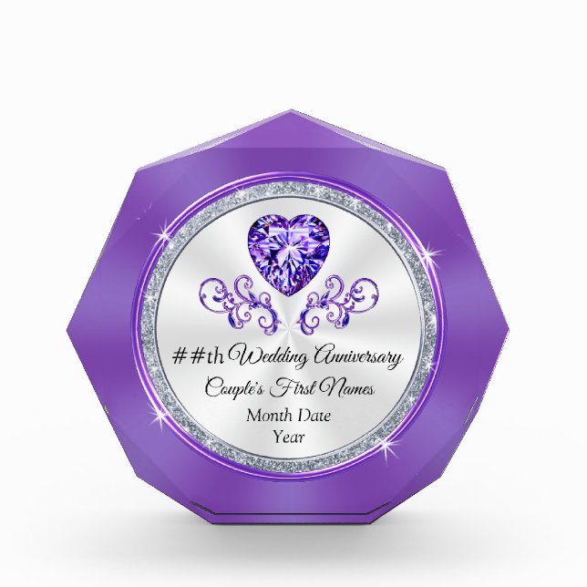 6th 9th or 33rd Wedding Anniversary Gift for Wife (Front)