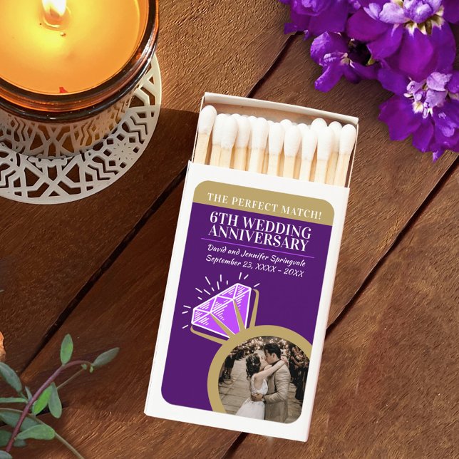 6th amethyst ring wedding anniversary photo matchboxes (Creator Uploaded)