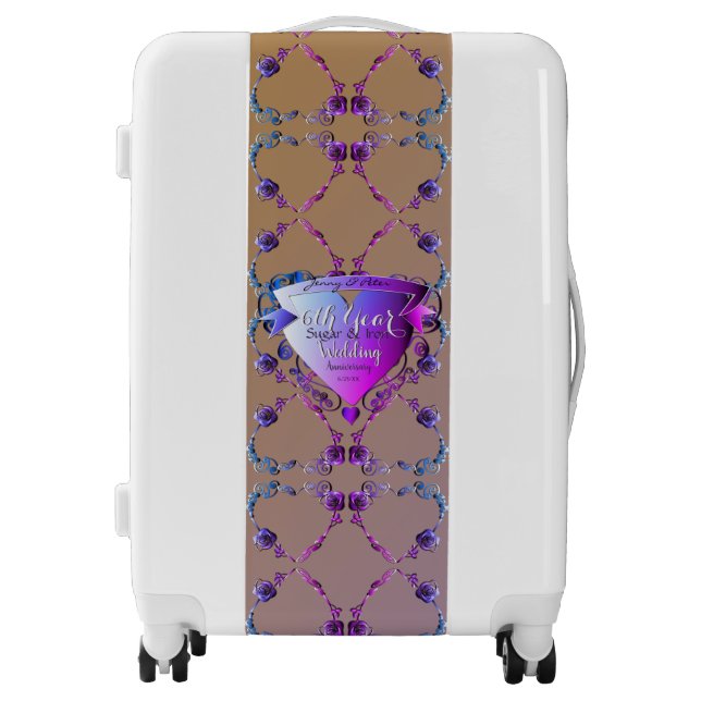 6th Amethyst Rose Wedding Anniversary Luggage (Front)