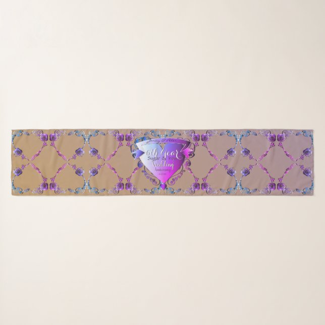 6th Amethyst Rose Wedding Anniversary  Scarf (Front (Horizontal))