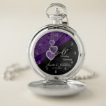 6th Amethyst Wedding Anniversary Design Pocket Watch<br><div class="desc">Pocket Watch. 6th Amethyst Wedding Anniversary Design. ⭐This Product is 100% Customizable. *****Click on CUSTOMIZE BUTTON to add, delete, move, resize, changed around, rotate, etc... any of the graphics or text or use the fill in boxes. 99% of my designs in my store are done in layers. This makes it...</div>