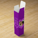 6th Amethyst wedding anniversary heart photo box<br><div class="desc">Sixth purple amethyst wedding anniversary gifting wine or spirits box. Beautiful amethysts in hearts on purple with photo stone effect template Amethyst Wedding Anniversary wine box packaging. Customize with your own name and event details and photo. The 6th Anniversary year is traditionally associated with amethyst. Currently reads Congratulations Melanie &...</div>