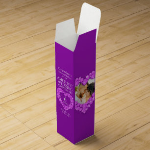 6th Amethyst wedding anniversary heart photo box